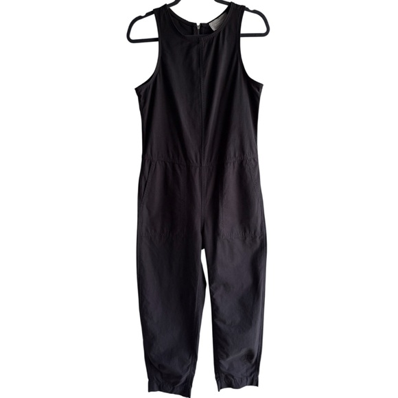 EVERLANE Fatigue Jumpsuit Womens Size 2 Black Sleeveless Barrel Leg Organic - Picture 1 of 11